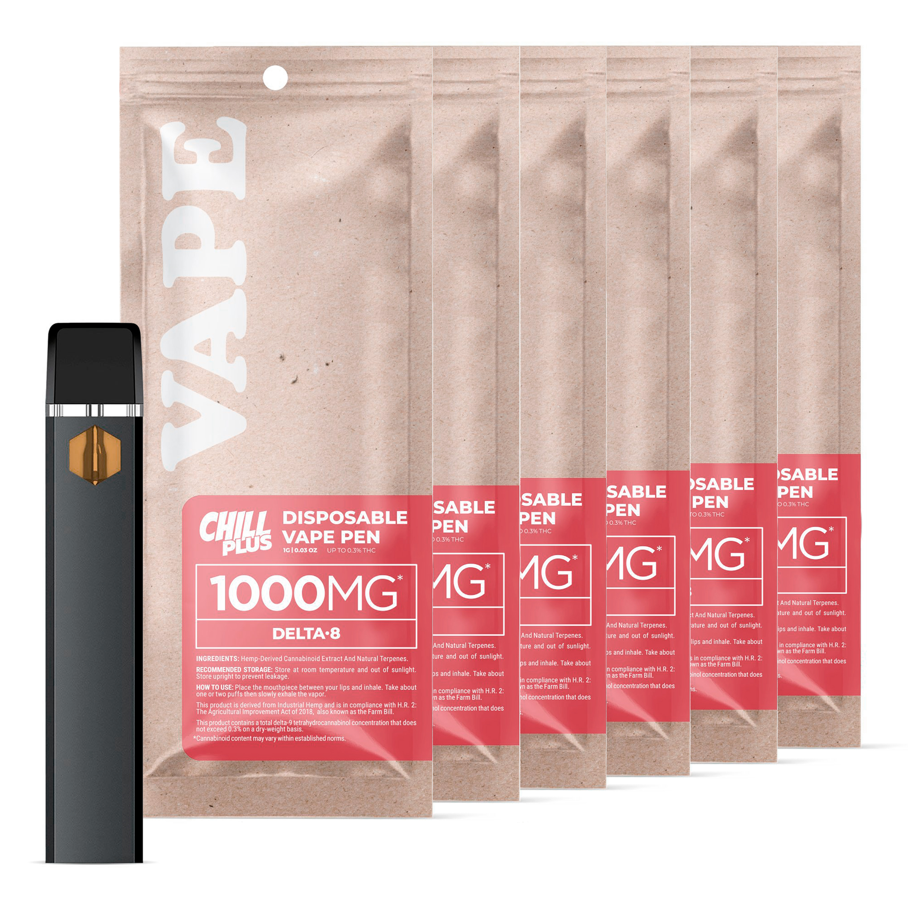 1,000mg Delta 8 Vape Pens Bundle - Chill Plus