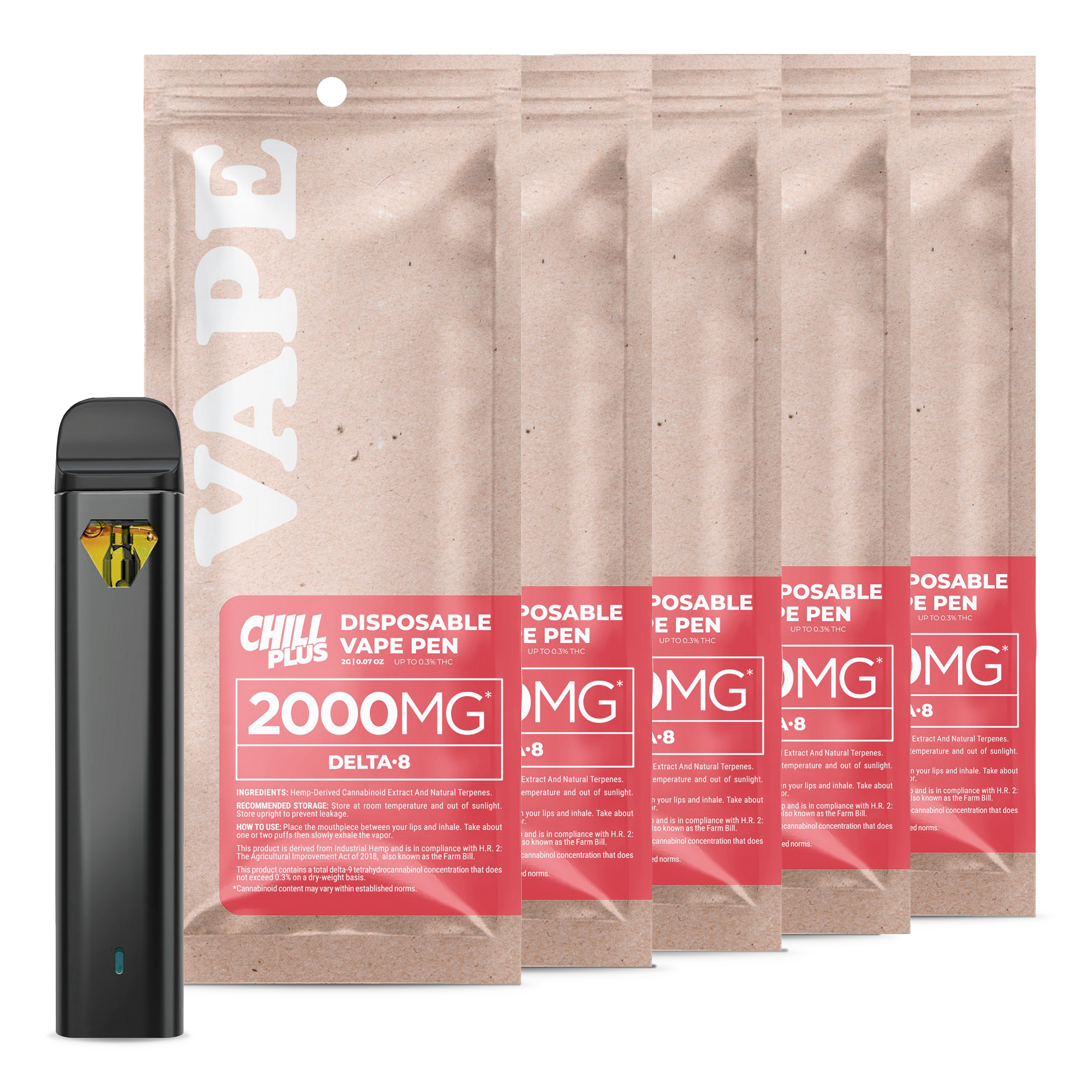 2,000mg Delta 8 Vape Pens Bundle - Chill Plus