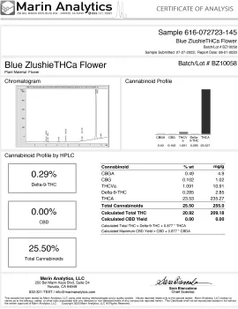 Blue Zlushie Flower - Hybrid - THCA