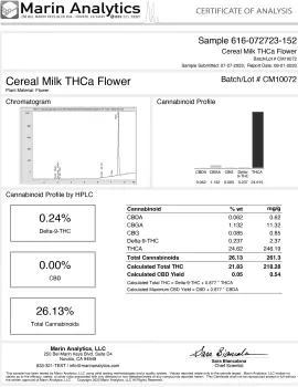 Cereal Milk Flower - Hybrid - THCA
