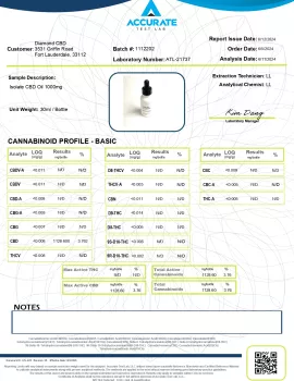 CBD Isolate Oil - 1000mg - Diamond CBD
