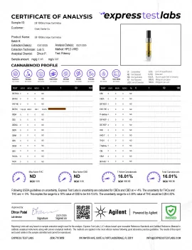 D8 1000mg Vape Cart Indica