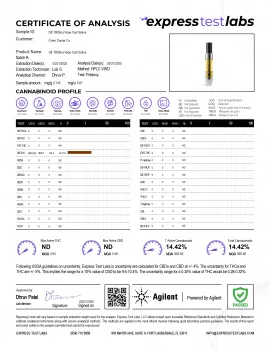 D8 1000mg Vape Cart Sativa