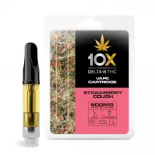 Strawberry Cough Vape Cartridge - Delta 8 THC - 10X - 900mg