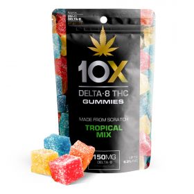 10X Delta-8 THC Gummies Pouch - Tropical Mix - 150MG