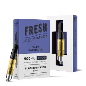 THCP, D8, HHC Vape Cart - 900mg - Blackberry Kush - Indica - 1ml - Fresh