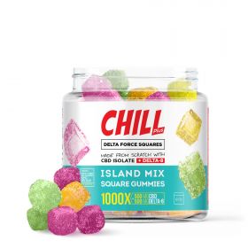 Chill Plus Delta-8 Force Squares Gummies Island Mix - 1000X