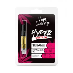 D10, D8 Vape Cart - 900mg - Skywalker OG - Sativa - 1ml - Hyper