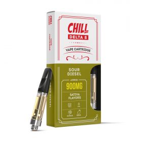 D8 Vape Cart - 900mg - Sour Diesel - Sativa - 1ml - Chill Plus