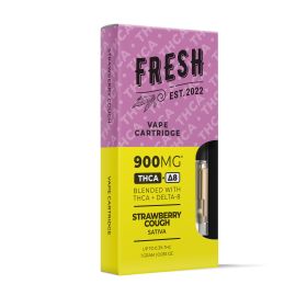 THCA, D8 Vape Cart - 900mg - Strawberry Cough - Sativa - 1ml - Fresh