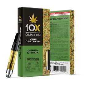 D8 Vape Cart - 900mg - Green Crack - Sativa - 1ml - 10X