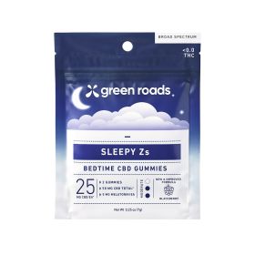 Sleepy Z's Gummies - 25mg - Broad Spectrum CBD, Melatonin - Blackberry - Green Roads