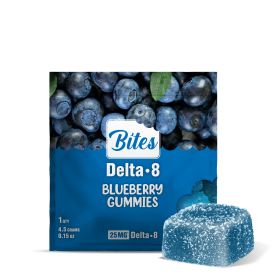 Delta 8 Gummies - 25mg - Blueberry - Bites