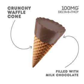 D8 & THCP Waffle Cones - 100mg - Milk Chocolate - Chill Plus