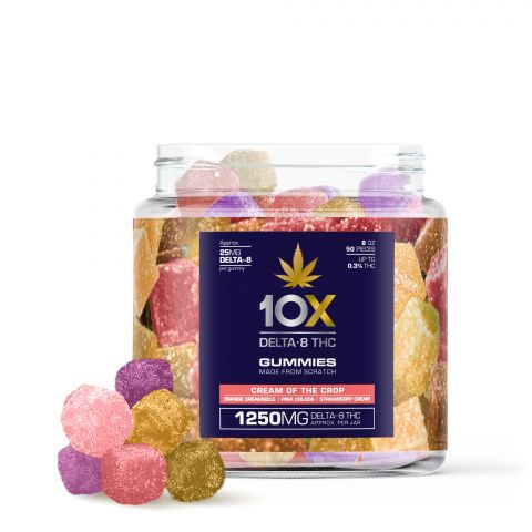 10X Delta-8 THC Gummies - Cream of the Crop - 1250MG - 1