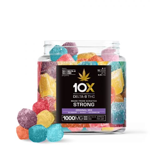 10X Delta-8 THC Strong Gummies - Original Mix - 1000MG - 1