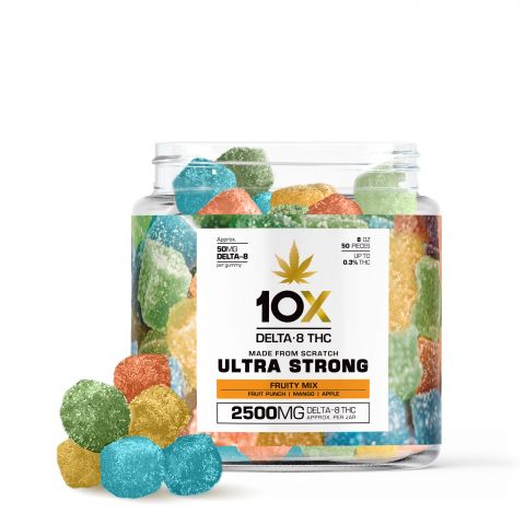 10X Delta-8 THC Ultra Strong Gummies - Fruity Mix - 2500MG - 1
