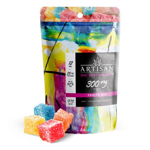 HHC Cube Gummy Pouch - 25mg - Fruity Mix - Artisan - Thumbnail 1