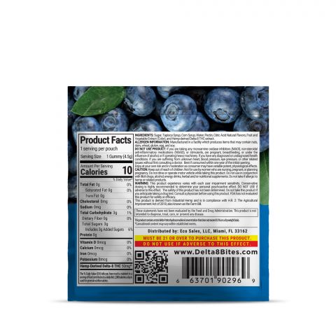 Delta 8 THC Gummy - 50mg - Blueberry - Bites  - 3