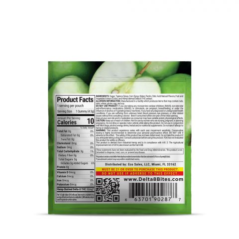 Delta 8 THC Gummy - 50mg - Green Apple - Bites  - Thumbnail 3