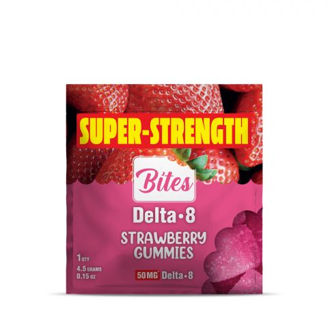 Delta 8 THC Gummy - 50mg - Strawberry - Bites  - Thumbnail 2