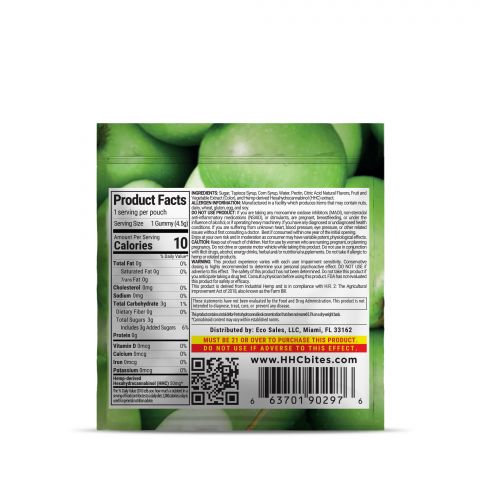 HHC Gummy - 50mg - Green Apple - Bites - Thumbnail 3