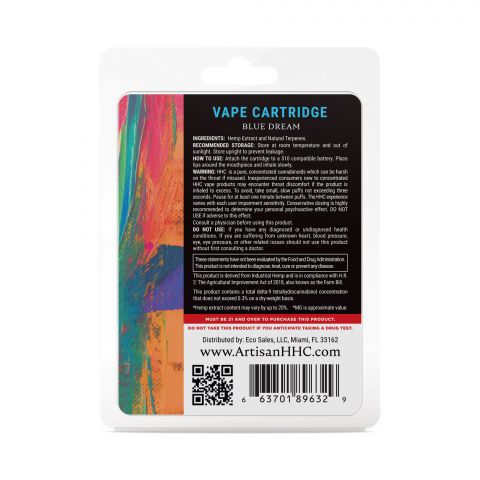 HHC Vape Cart - 900mg - Blue Dream - Hybrid - 1ml - Artisan - Thumbnail 3