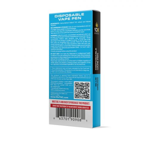Blue Dream Delta 8 THC Vape Pen - Disposable - 10X - 920mg - Thumbnail 3
