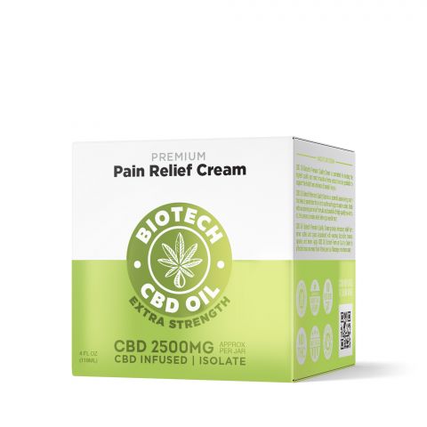 CBD Pain Relief Cream - 2,500mg - 4oz - Biotech CBD - 2