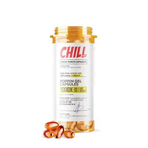 Chill Plus CBD Delta-8 THC Poppin Gel Capsules - 1000X - 1