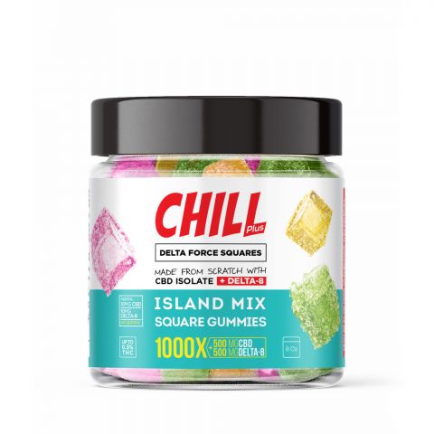 Chill Plus Delta-8 Force Squares Gummies Island Mix - 1000X - Thumbnail 2
