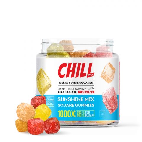 Chill Plus Delta-8 Force Squares Gummies Sunshine Mix - 1000X - Thumbnail 1
