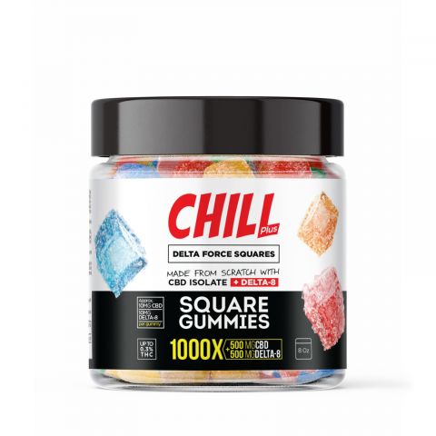 CBD Isolate, D8 Gummies - 20mg - Delta Force Squares - Chill Plus - Thumbnail 2