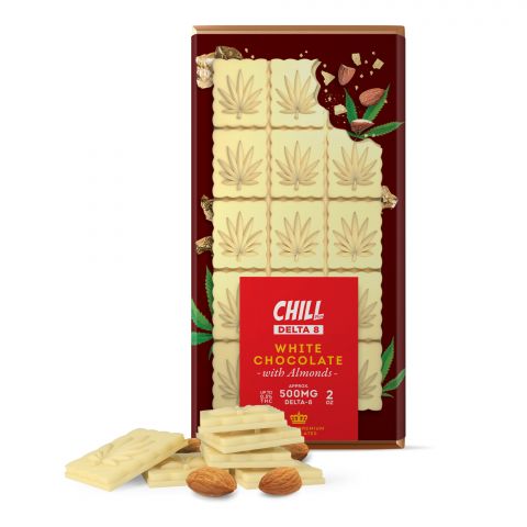 Chill Plus Delta-8 THC Premium Belgium White Chocolate With Almonds - 500MG - 1