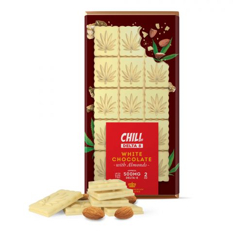 Chill Plus Delta-8 THC Premium Belgium White Chocolate With Almonds - 500MG - 1
