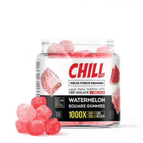 Chill Plus Delta-8 Watermelon Force Squares Gummies - 1000X - Thumbnail 1