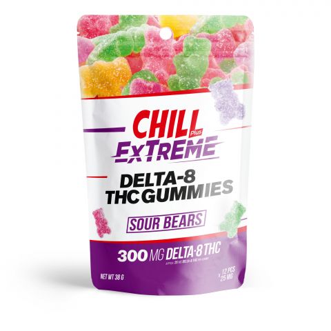 Chill Plus Extreme Delta-8 THC Gummies Pouch - Sour Bears - 300MG - Thumbnail 2