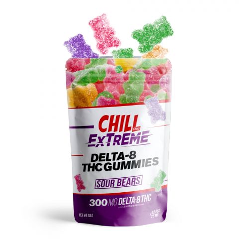 Chill Plus Extreme Delta-8 THC Gummies Pouch - Sour Bears - 300MG - Thumbnail 3