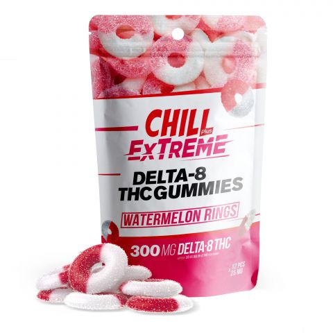Chill Plus Extreme Delta-8 THC Gummies Pouch - Watermelon Rings - 300MG - Thumbnail 1