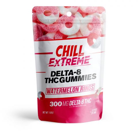 Chill Plus Extreme Delta-8 THC Gummies Pouch - Watermelon Rings - 300MG - Thumbnail 2
