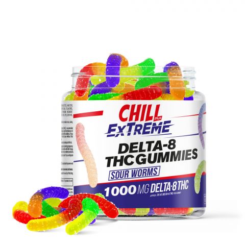 Chill Plus Extreme Delta-8 THC Gummies - Sour Worms - 1000MG - Thumbnail 1