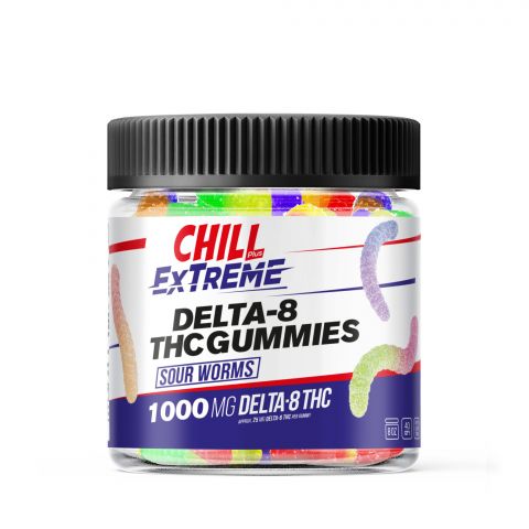 Chill Plus Extreme Delta-8 THC Gummies - Sour Worms - 1000MG - Thumbnail 2