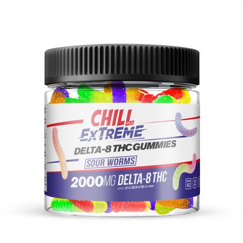 Chill Plus Extreme Delta-8 THC Gummies - Sour Worms - 2000MG - Thumbnail 2