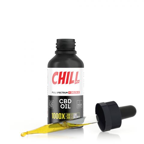 Delta 8 & Full Spectrum CBD Oil - 1000mg - Chill Plus - Thumbnail 1