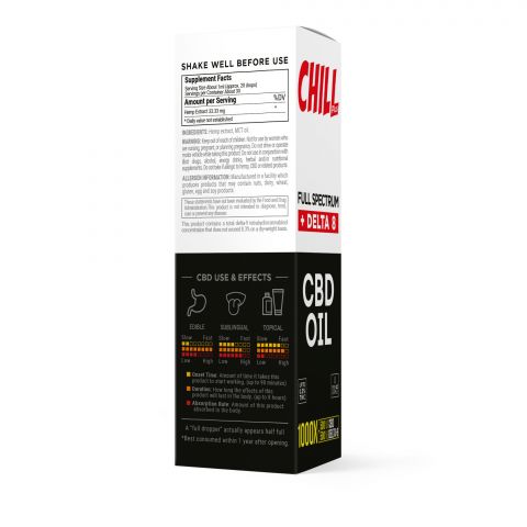 Delta 8 & Full Spectrum CBD Oil - 1000mg - Chill Plus - 2