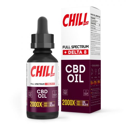 Delta 8 & Full Spectrum CBD Oil - 2000mg - Chill Plus - Thumbnail 2