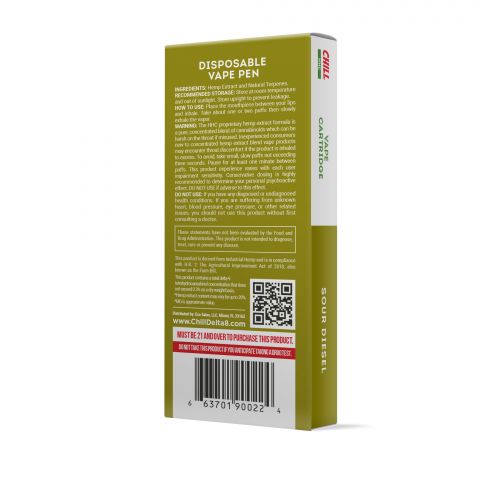 Chill Plus HHC THC Disposable Vape Pen - Sour Diesel - 900MG - Thumbnail 3