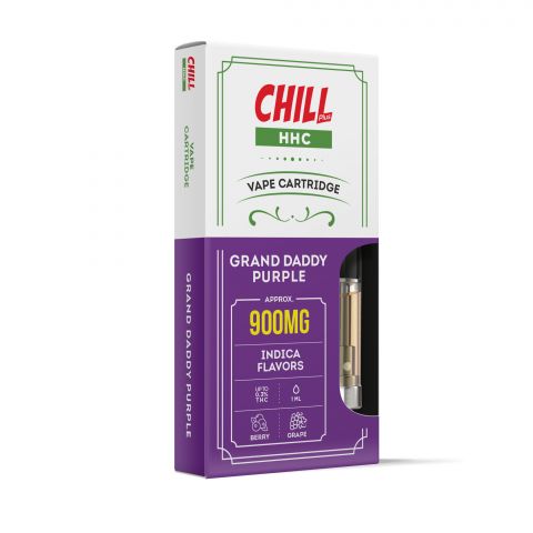 Chill Plus HHC THC Vape Cartridge - Grand Daddy Purple - 900MG - Thumbnail 2