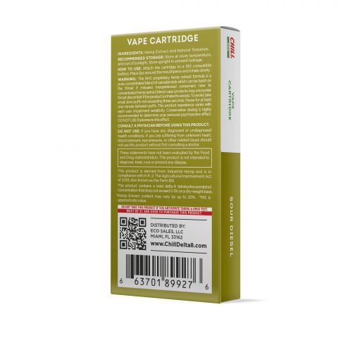 Chill Plus HHC THC Vape Cartridge - Sour Diesel - 900MG - Thumbnail 3