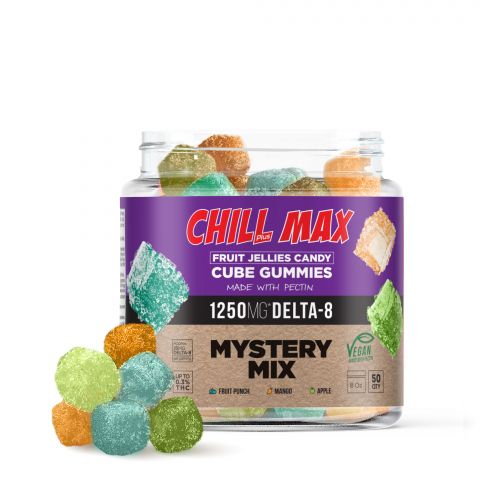Chill Plus Max Delta-8 THC Gummies - Vegan Fruit Jellies - Mystery Mix - 1250x - Thumbnail 1